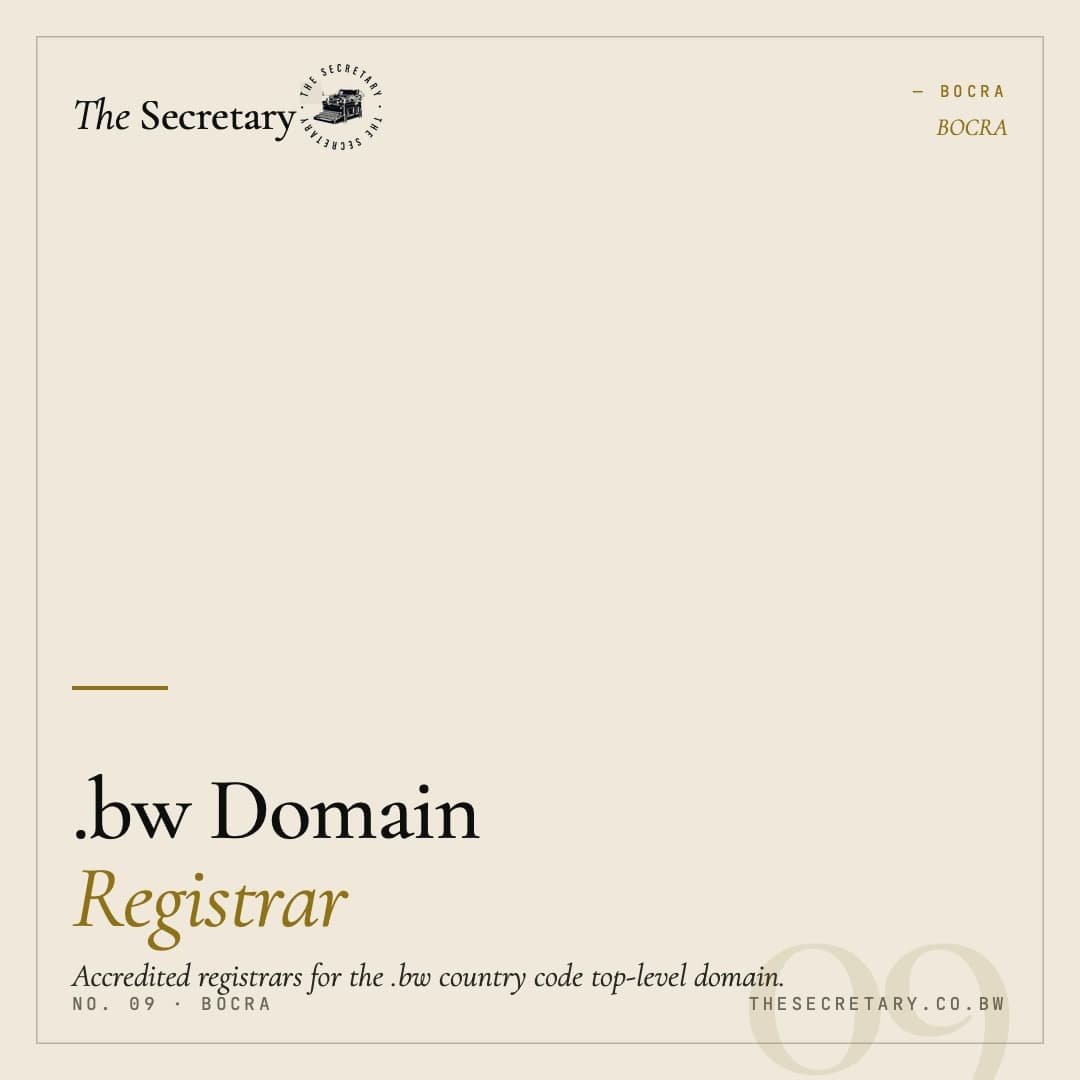 BOCRA – .bw Domain Registration (Registrar Licence)