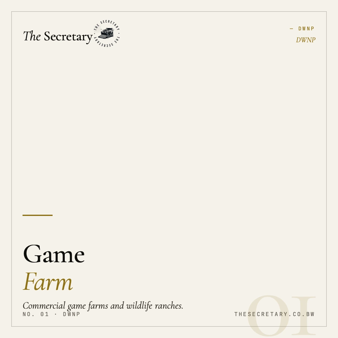 DWNP – Game Farm Licence