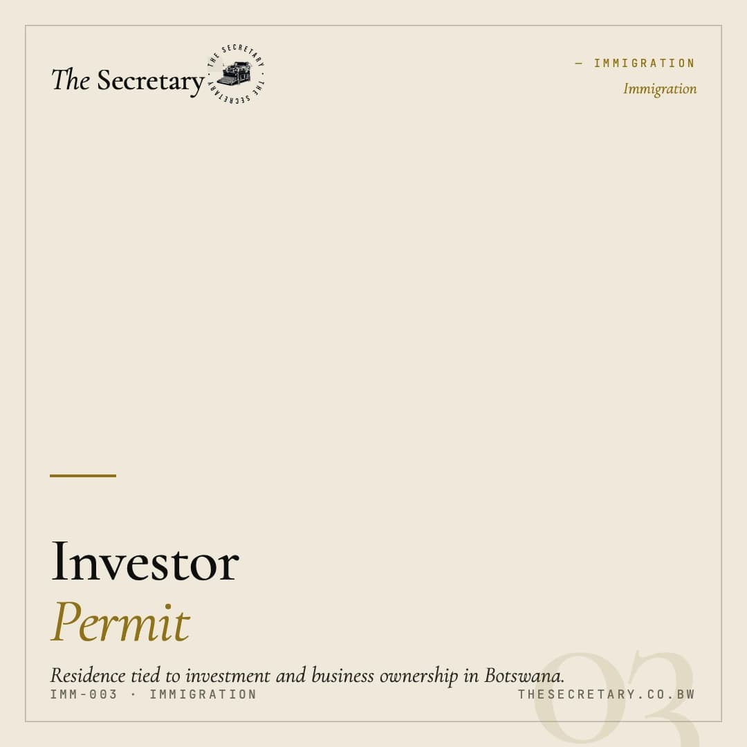 Investor / Business Permit