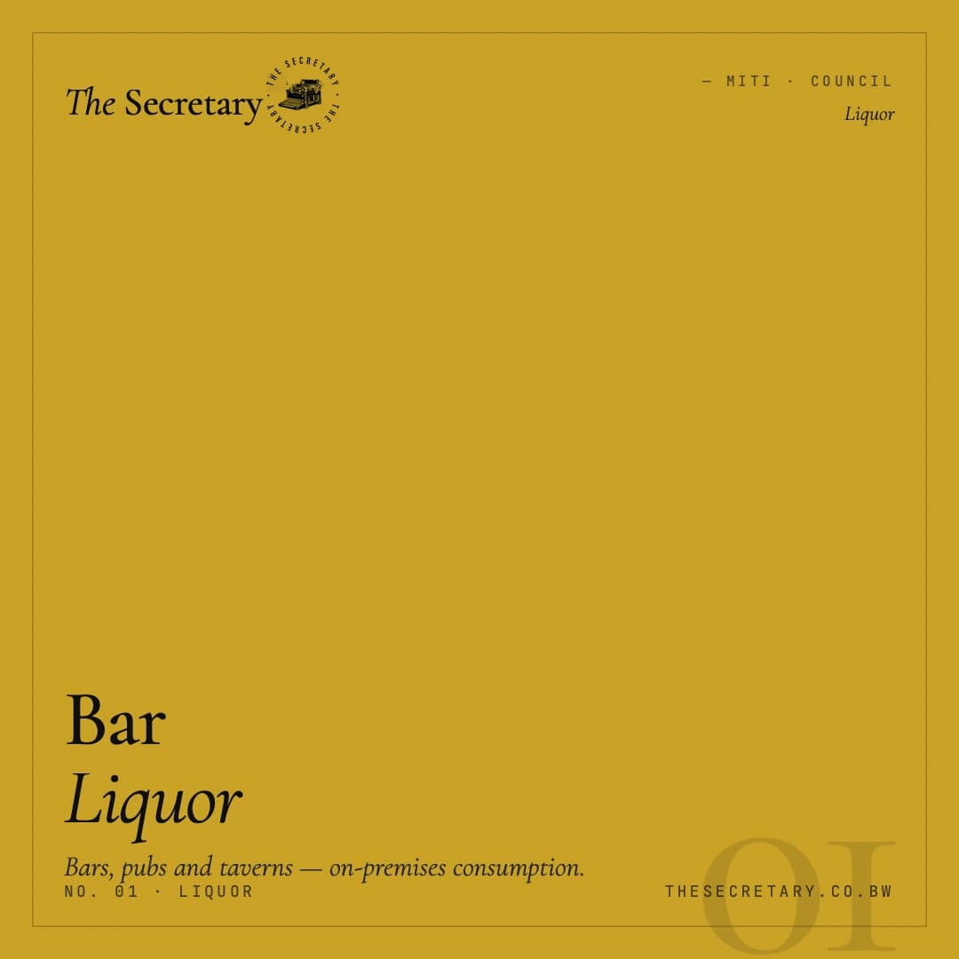 Liquor Licence – Bar