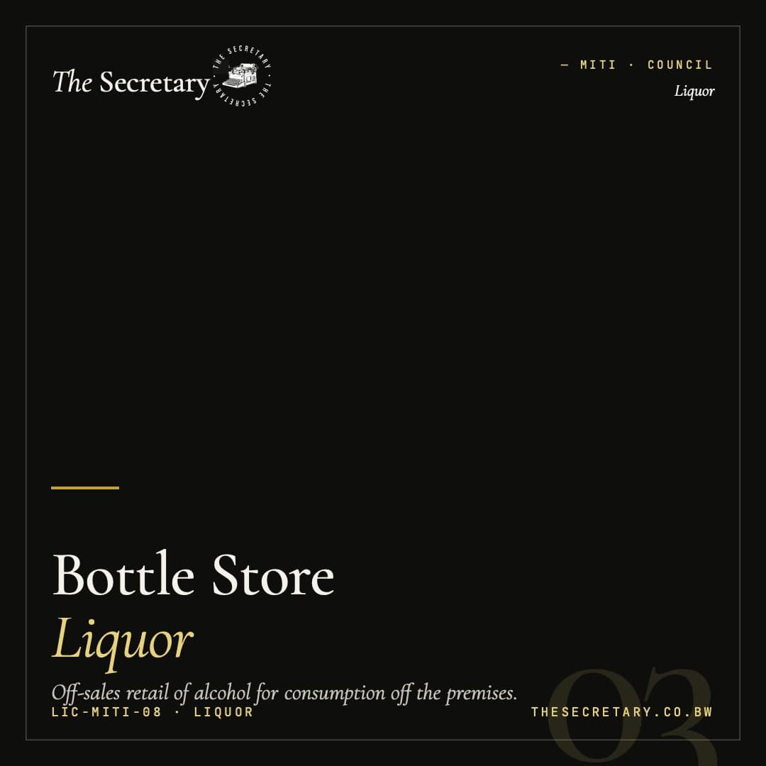 Liquor Licence – Bottle Store (Off-Sales)