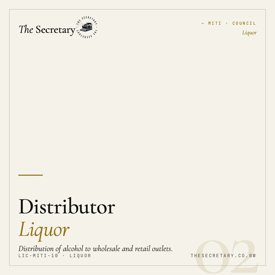 Liquor Licence – Distributor