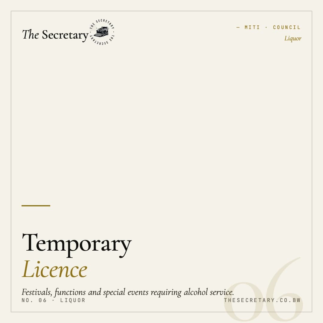 Liquor Licence – Temporary