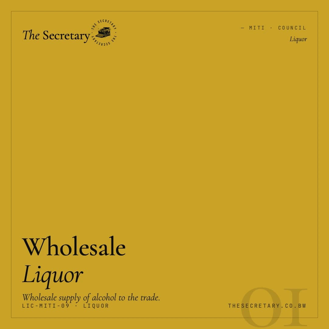 Liquor Licence – Wholesale