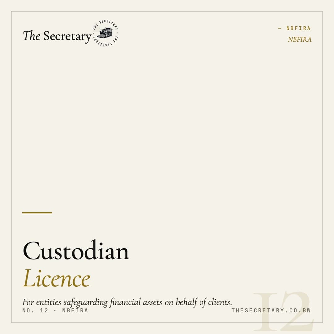 NBFIRA – Custodian Licence