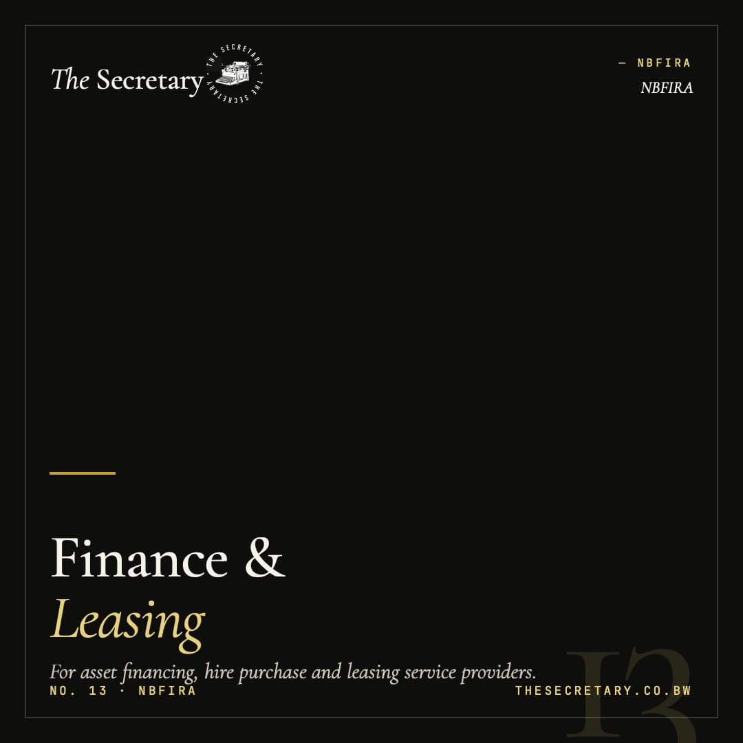 NBFIRA – Finance or Leasing Company Licence