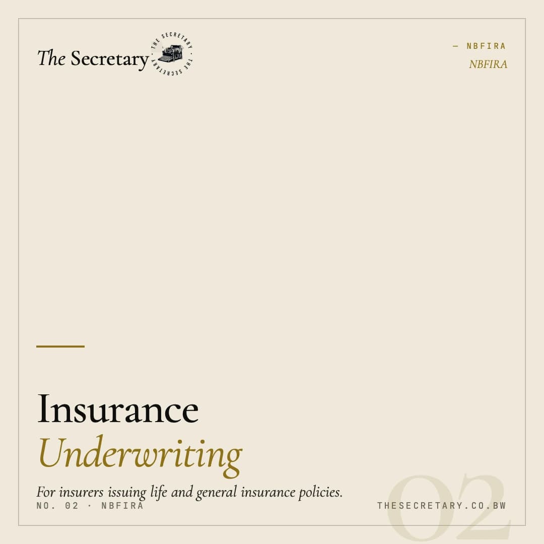 NBFIRA – Insurance Licence (Underwriting)
