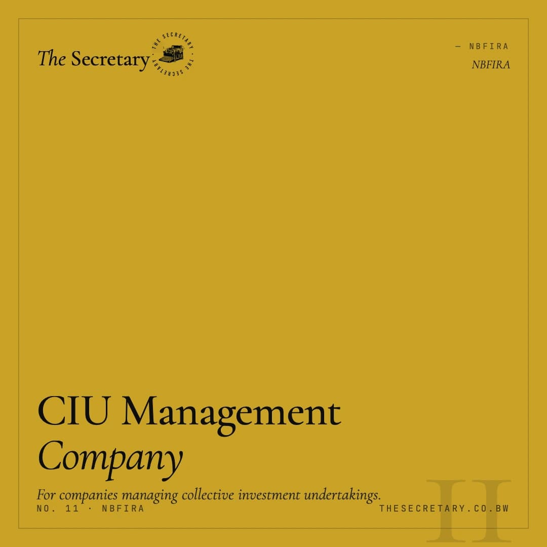 NBFIRA – Management Company Licence (CIU)