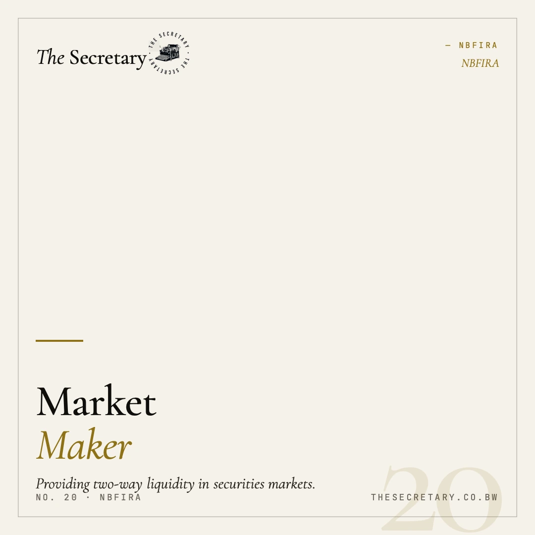 NBFIRA – Market Maker Licence