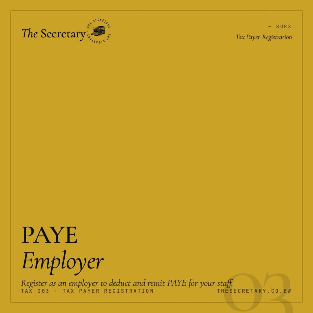 PAYE Employer Registration