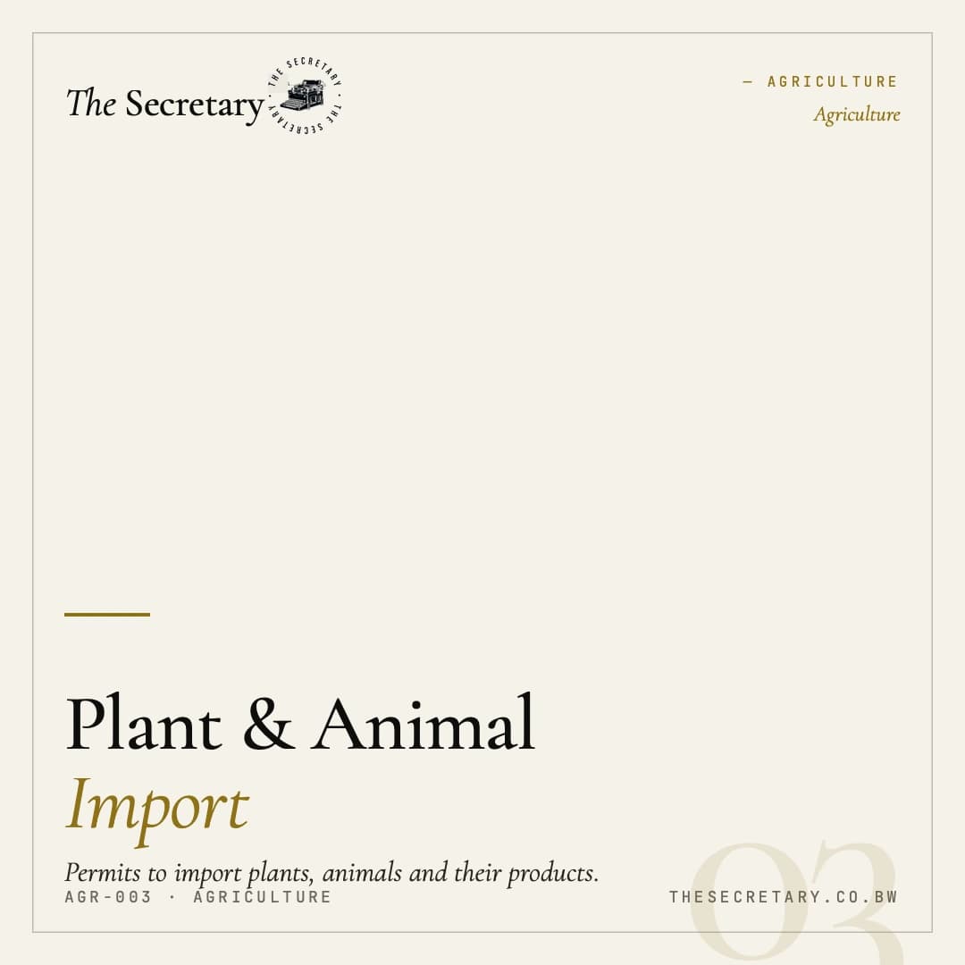 Plant & Animal Import Permit