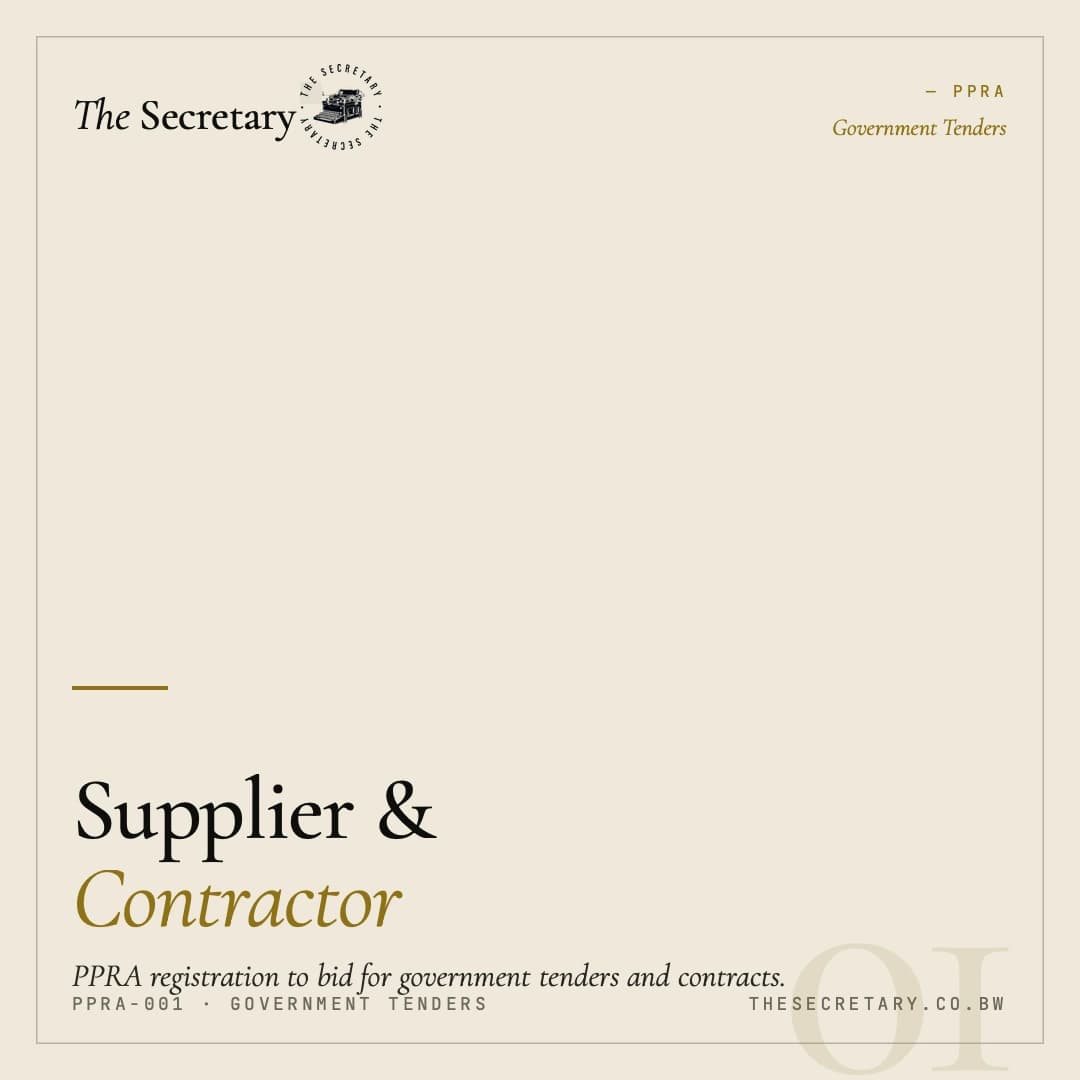 PPADB / PPRA Supplier & Contractor Registration