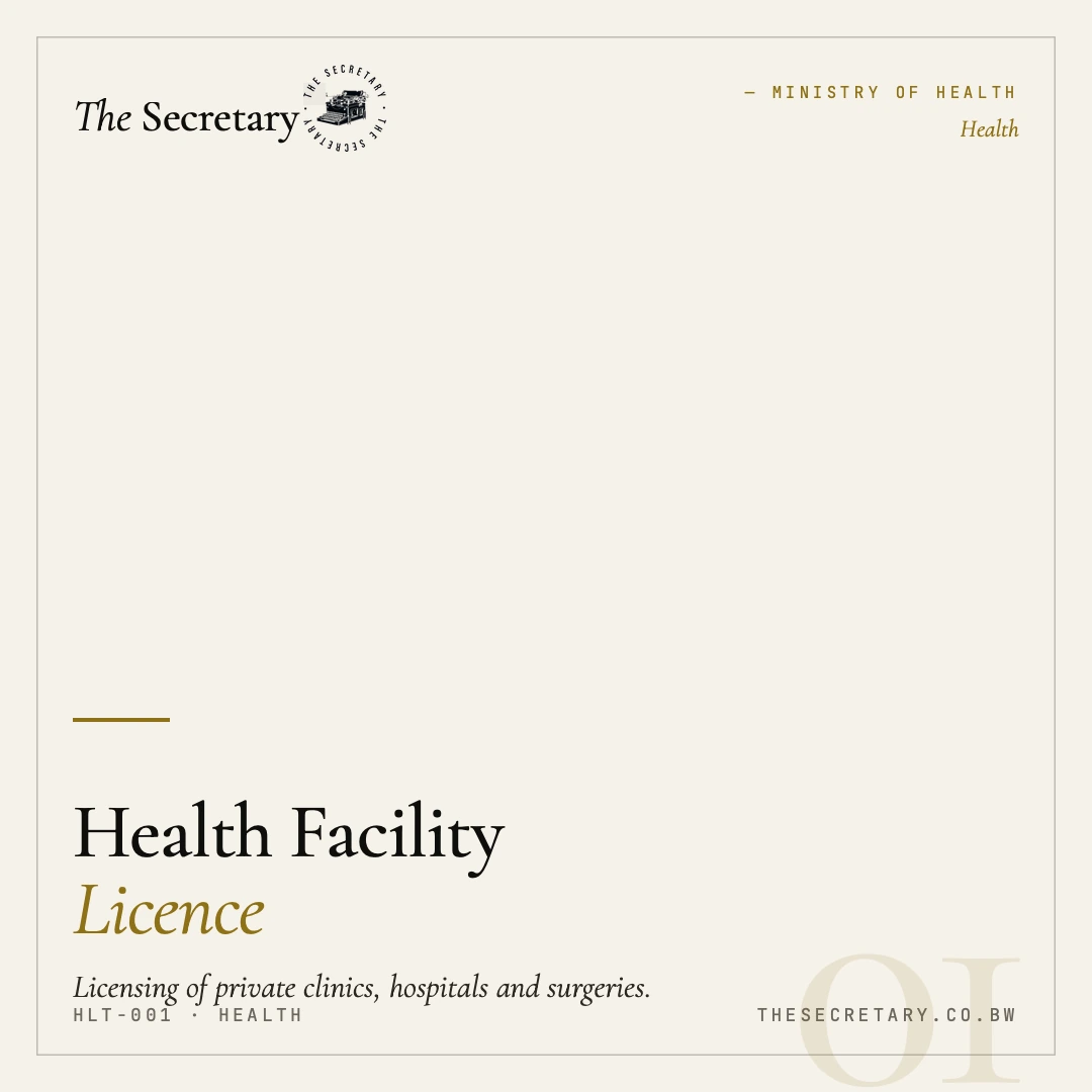 Private Health Facility Licence