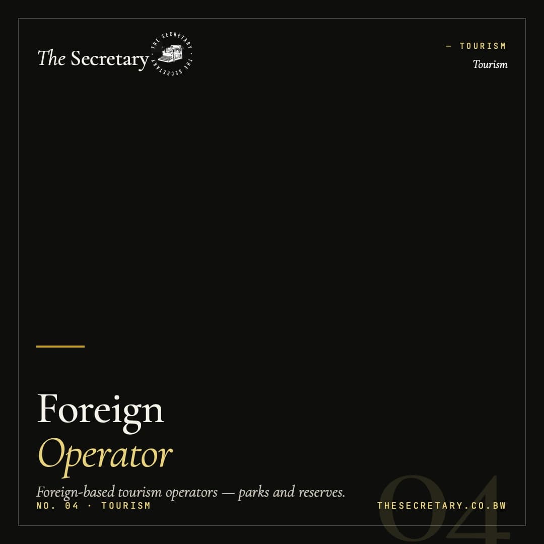 Tourism – Enterprise Licence (Foreign Operator – Category I)